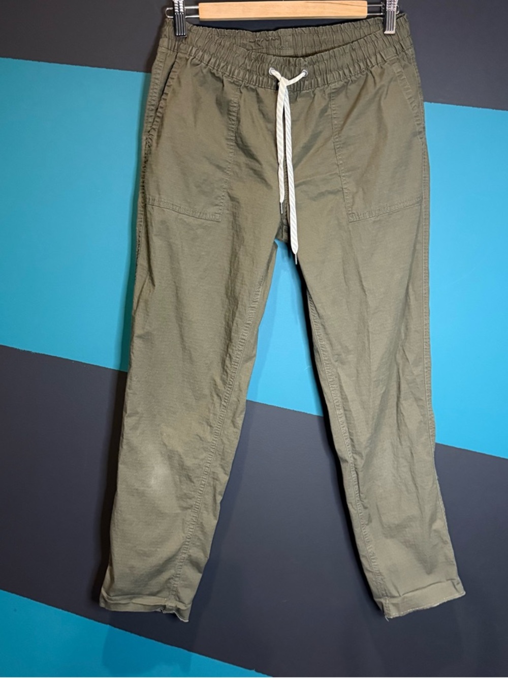 Vuori Ripstop Pants Womens S Olive Green Organic Cotton Outdoor Hiking VW450
